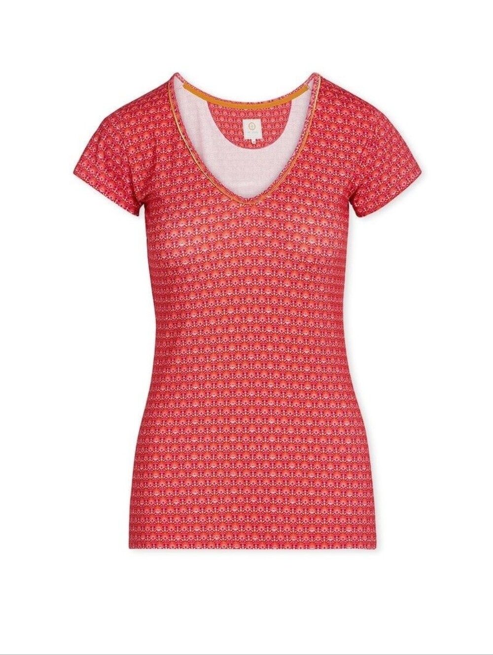 Pip Studio Amsterdam Pink Printed V-Neck Top - Medium